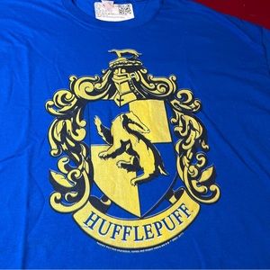 NEW Harry Potter 2xl T Shirt ROYAL BLUE Hufflepuff House crest Cotton Yellow XXL